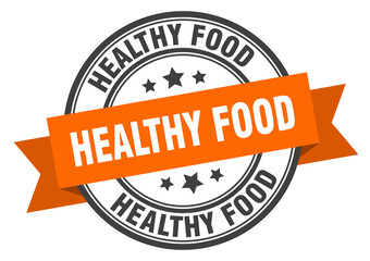 healthy food label. healthy foodround band sign. healthy food stamp
