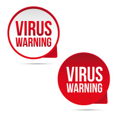 Virus Warning sign label red