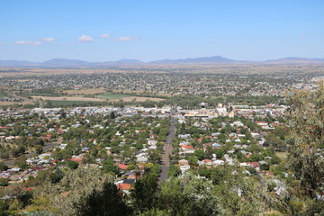 Bird's-eye view to Tamworth in New South Wales Australia