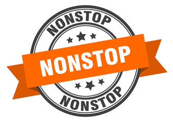 nonstop label. nonstopround band sign. nonstop stamp