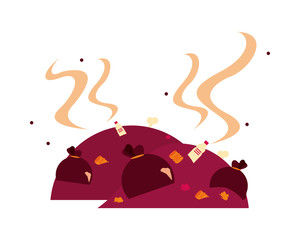 plastic garbage bags isolated icon