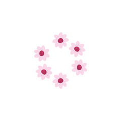 Isolated natural flowers circle vector design