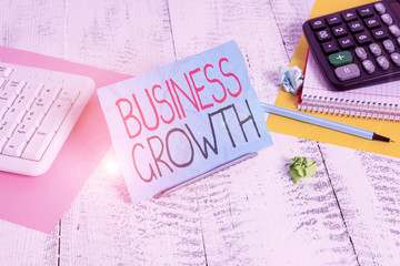 Handwriting text writing Business Growth. Conceptual photo process of improving some measure of an...
