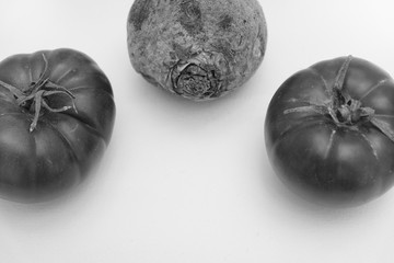 Gemüse Küche Kochen Stillleben Design mit Tomaten und Roter Beete