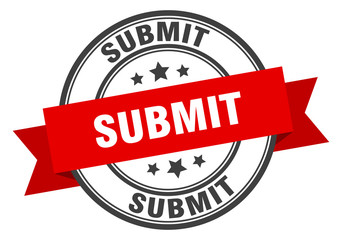 submit label. submitround band sign. submit stamp