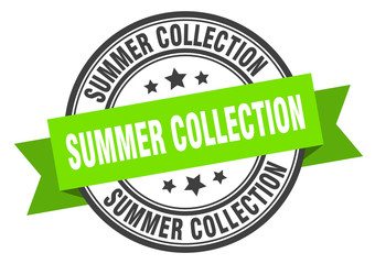 summer collection label. summer collectionround band sign. summer collection stamp