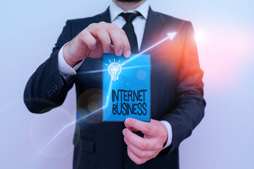 Word writing text Internet Business. Business photo showcasing business or commercial transactions...
