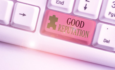 Handwriting text Good Reputation. Conceptual photo customer lays his or her trust and loyalty in...