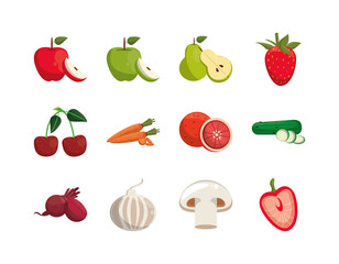 bundle of nutritive healthy food