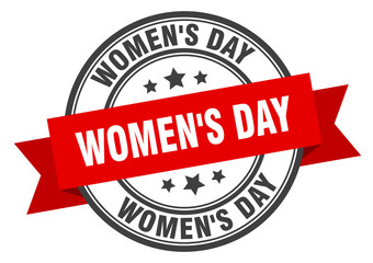 Fototapeta premium women's day label. women's dayround band sign. women's day stamp