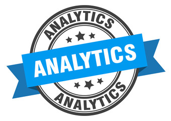 analytics label. analyticsround band sign. analytics stamp