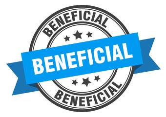 beneficial label. beneficialround band sign. beneficial stamp