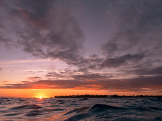 Fototapeta na wymiar A stunning sunset sky over Malapascua Island in the Philippines
