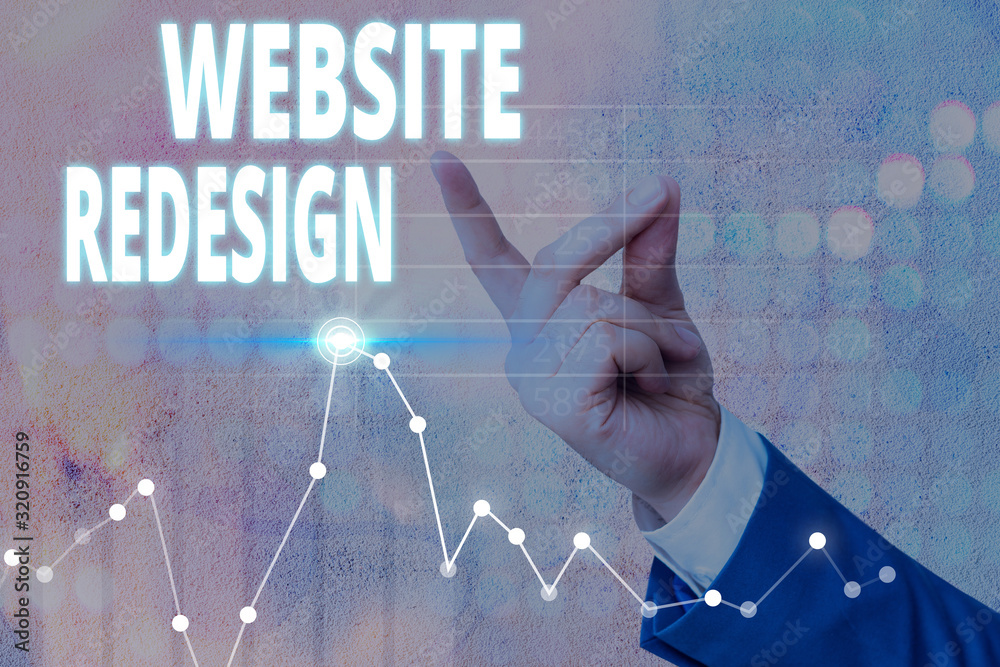 Wall mural conceptual hand writing showing website redesign. concept meaning modernize improver or evamp your w