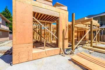 A new home under construction in Vancouver, Canada.