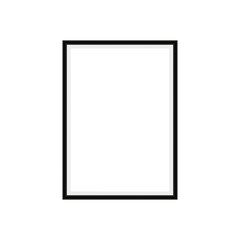 Realistic black frame isolated on grey background. Perfect for your presentations. Vector illustration.