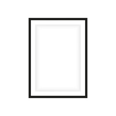Realistic black frame isolated on grey background. Perfect for your presentations. Vector illustration.