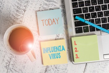 Word writing text Influenza Virus. Business photo showcasing an infectious disease caused by an...