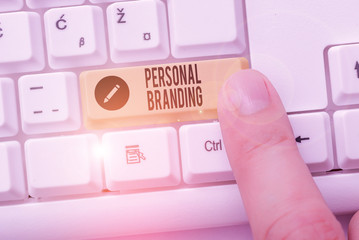 Text sign showing Personal Branding. Business photo text process of creating a recognizable...