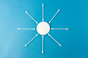 sun from a disk and cotton swabs