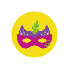 Isolated party mask with leaf vector design