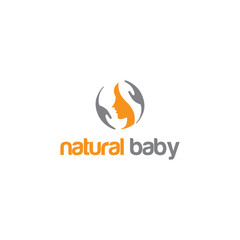 Child Care Logo, Mother with Hand Symbol vector logo emblem design 