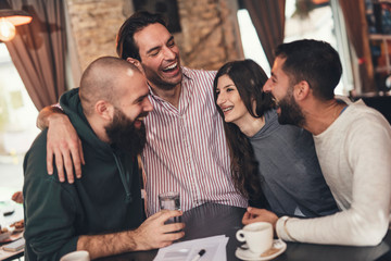 International group of friend have a time together and enjoying