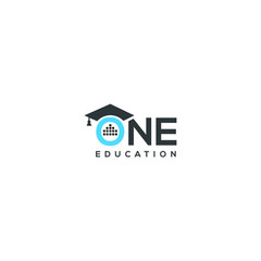 One Business education logo icon design series, vector illustration 