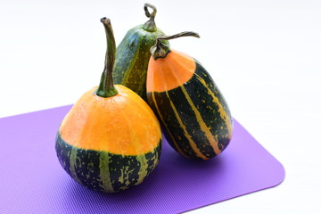 Whole green and yellow natural squash