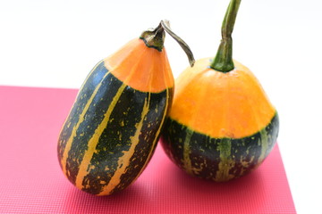 Whole green and yellow natural squash
