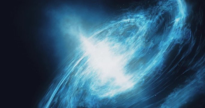 Beautiful spiral galaxy Cosmic backgroundFormation of star clusters in deep space Optical lens flare 4k animation footage