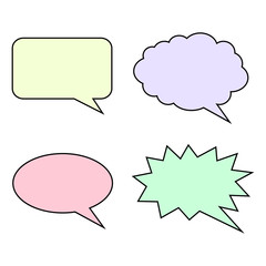 Vector templates for dialogue. Colored dialog boxes.