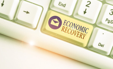 Text sign showing Economic Recovery. Business photo text rise of business activity signaling the...