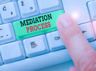 Conceptual hand writing showing Mediation Process. Concept meaning informal and flexible dispute...