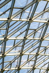 Fototapeta premium Glass square panes on the top of a greenhouse dome
