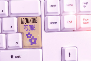 Word writing text Accounting Records. Business photo showcasing Manual or computerized records of assets and liabilities