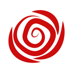 Rose Flower Icon - Isolated On White Background - Vector. Flat Rose Flower Logo. Simple Flower Icon For Tulip Template, Spa Label, Floral Logo, Wellness And Blooming Rose Icon