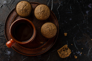 Chaga muffins with chaga coffee - Superfood Trend on white