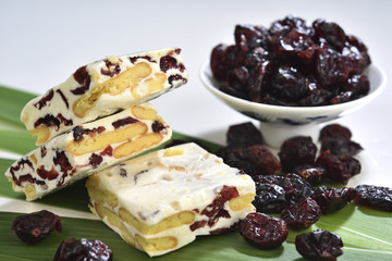 the portrait of the cookies with cranberry and fried fruit