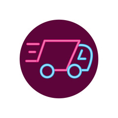 Isolated delivery neon truck vector design