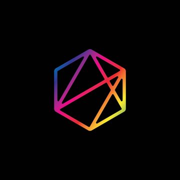 modern hexagon logo design inspiration.Creative colorful abstract symbol