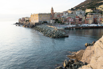Obraz premium Genova Nervi is a rustic seaside Italian town in Italian Riviera