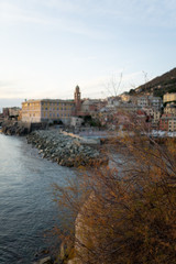 Fototapeta na wymiar Genova Nervi is a rustic seaside Italian town in Italian Riviera
