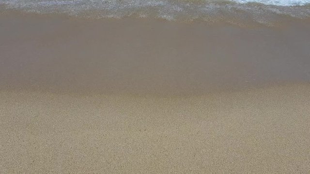 beautiful sandy beach and soft blue ocean wave