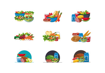 Naklejka premium bundle of nutritive healthy food