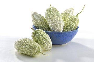 bitter gourd at the white background