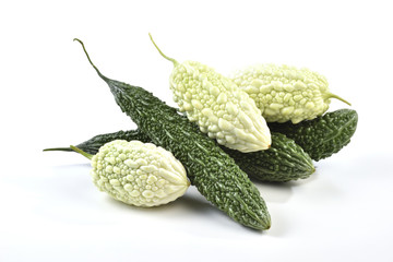 bitter gourd at the white background