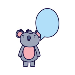 cute koala speech bubble cartoon on white background