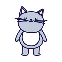 cute little cat cartoon character on white background