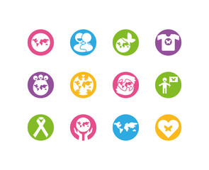 Icon set of zero discrimination day vector design